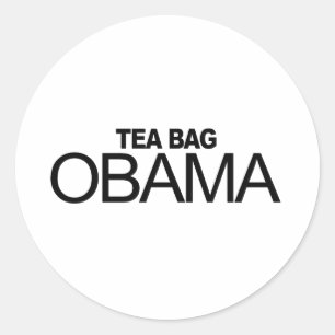 Tea Bag Obama Runt Klistermärke
