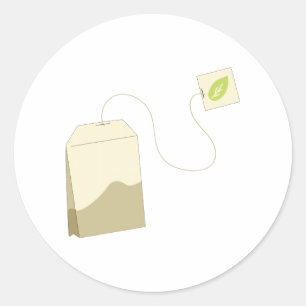 Tea Bag Runt Klistermärke