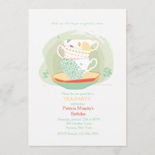 Tea behar partyinbjudan inbjudningar