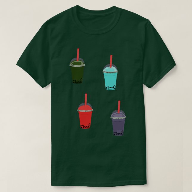 Tea Boba och Taro och Mjölk Tea T Shirt (Design framsida)
