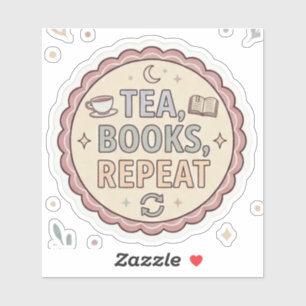 Tea böcker upprepa klistermärken