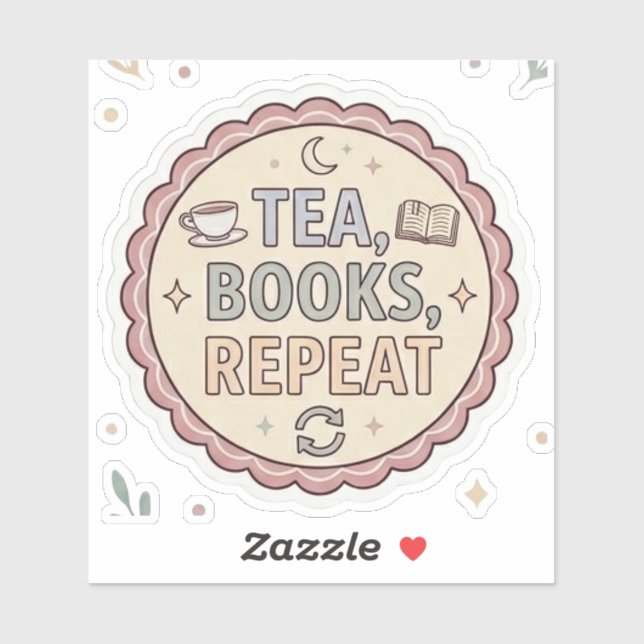 Tea böcker upprepa klistermärken (Ark)