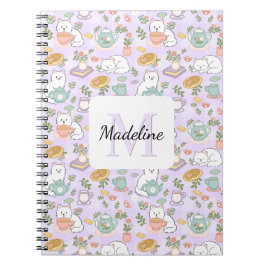 Tea & Bookish Cats Spiral Notebook Anteckningsbok
