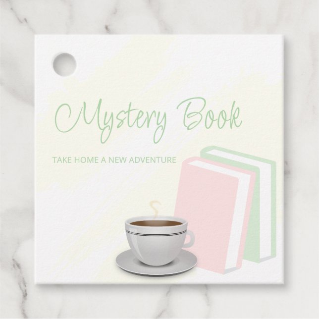 Tea & Books Bröllopsdusch Mysteriebok Gåvor Etiketter (Framsida)