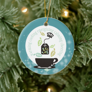 Tea botar allt teabaget tekopp jul julgransprydnad keramik
