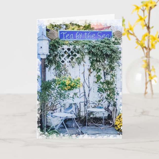 Tea by the Sea - Notecard Kort (Gul blomma)