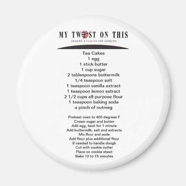 Tea Cake Recipe Magnet ™ (Framsidan)