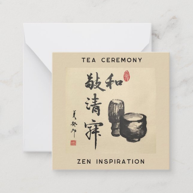 Tea Ceremony/Zen inspiration Anteckningskort (Framsida)