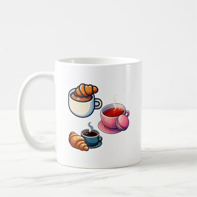 Tea & Coffee Illustration | Mysig dricksdesign Kaffemugg (Vänster)