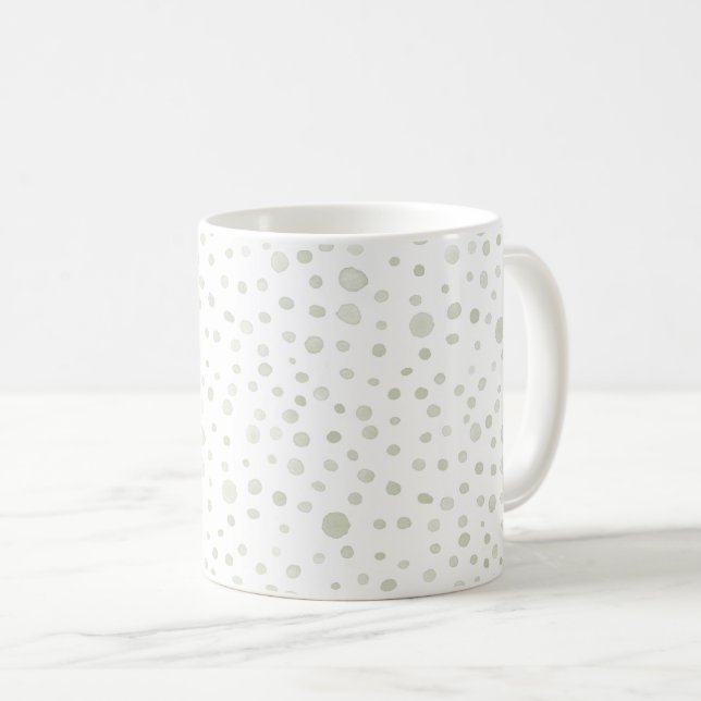 Tea Confetti Watercolor Dots Classic Mugg (Framsida höger)