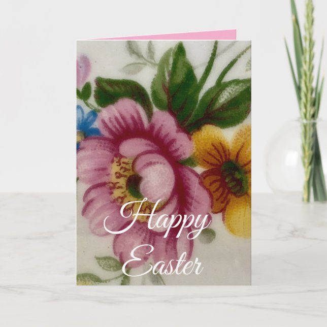 Tea Cup Floral Bouquet Helgkort (Framsida)