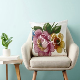 Tea Cup Floral Bouquet Kudde