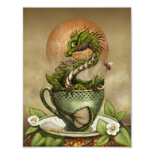 Tea Dragon 8.5x11-utskrift Fototryck