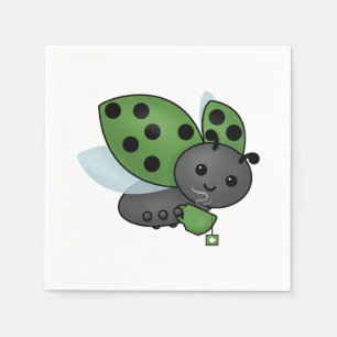Tea Drinking Ladybug Napkins Pappersservett