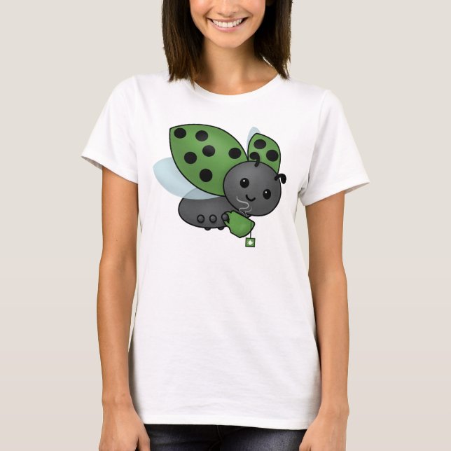 Tea Drinking Ladybug T-Shirt (Framsida)