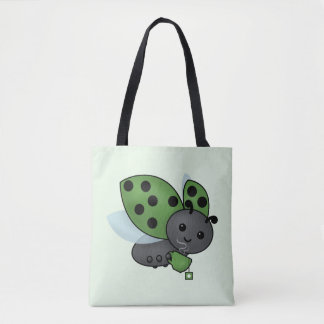 Tea Drinking Ladybug Tote Bag Tygkasse