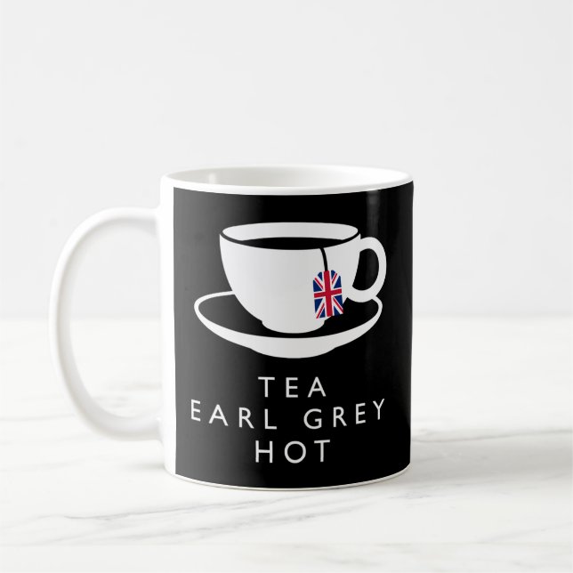 Tea Earl Grått Hett - Roligt Engelska Noveltyn Mem Kaffemugg (Vänster)