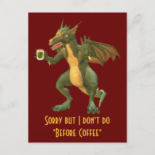 Tea eller Coffee Dragon Vykort