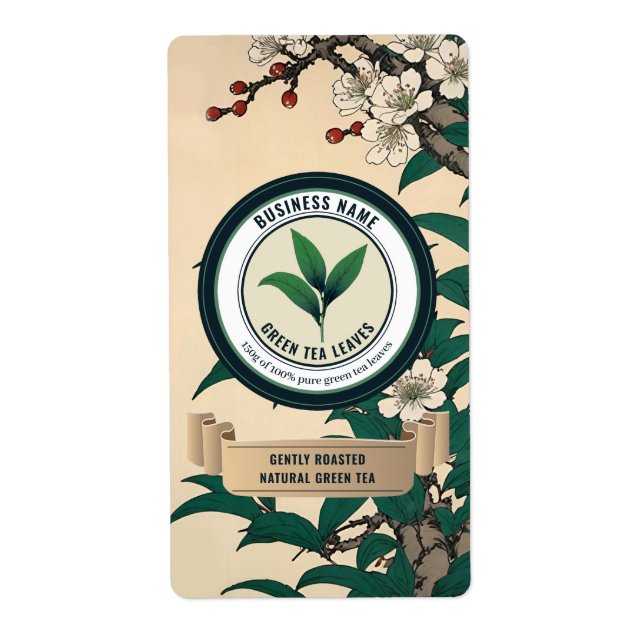 Tea-etikettmallar för japanska Gröntar Fraktsedel (Framsidan)