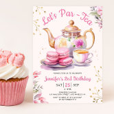Par-tea tea te party te pot fransk födelsedag inbjudningar | Zazzle.se