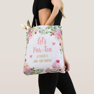 Téa Födelsedagsfest Rosa Blomma Flickor Par-tea Bl Tygkasse