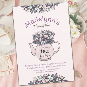 Tea för 2:a födelsedagen Party Inbjudningar