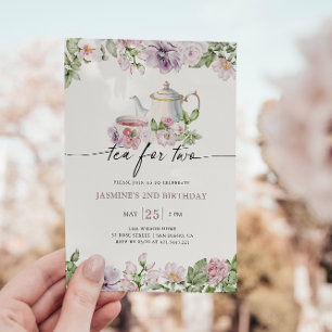 Tea för Blommigt två dagar Inbjudningar
