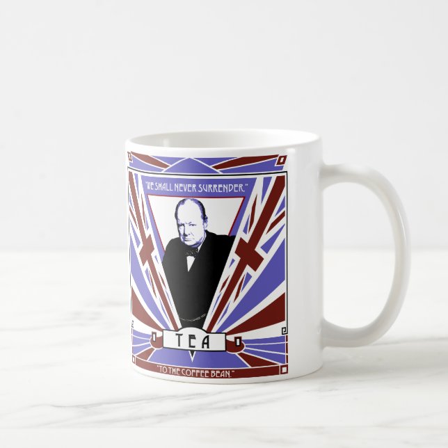 Tea för jack för Winston Churchill art déco Kaffemugg (Höger)