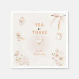 Tea for Three Birthday Invitation for Girls Pappersservett
