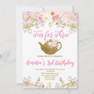 Tea for Three Investigation, Rosa Blommigt 3rd Bir Inbjudningar