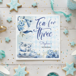 Tea för tre, tredje födelsedag för barn pappersservett