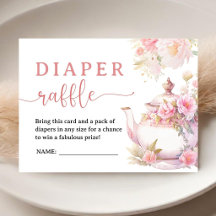 Tea för två baby shower teparty blöjlotteri