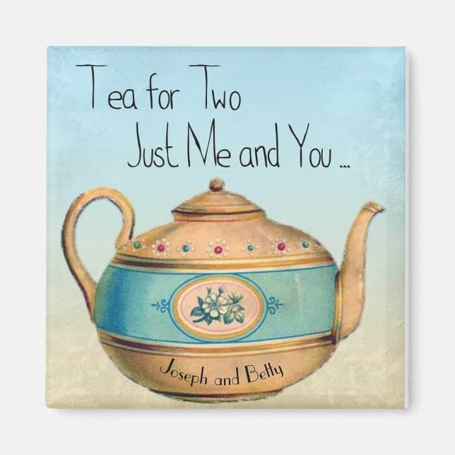 Tea för två just mig och dig Personlig Magnet (Framsidan)