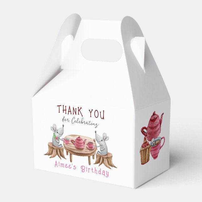 Tea för två Pappra favoritrutor, Gable 4x2,5x5 Presentaskar (Framsidan Sidan)