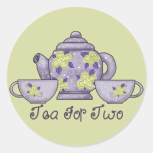 Tea för två runt klistermärke