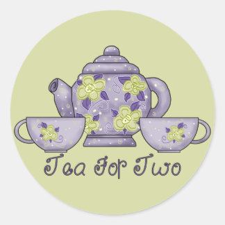 Tea för två runt klistermärke