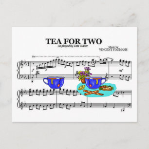 Tea för två Tekopp ~ Lakan Music Background Vykort