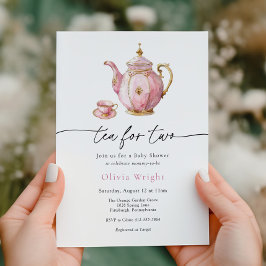 Tea for Two Baby Shower Tea Party Inbjudningar