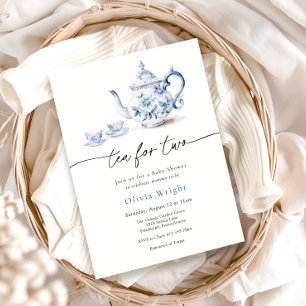 Tea for Two Baby Shower Tea Party Inbjudningar