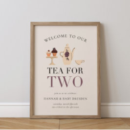 Tea for Two | Bebisdusch för Lila av Tea Party Poster