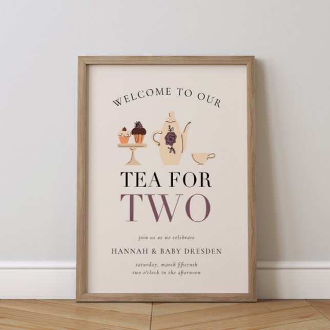 Tea for Two | Bebisdusch för Lila av Tea Party Poster (Skapare uppladdad)