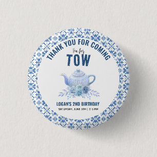 Tea for Two – Blommig 2-års födelsedagsfest Knapp