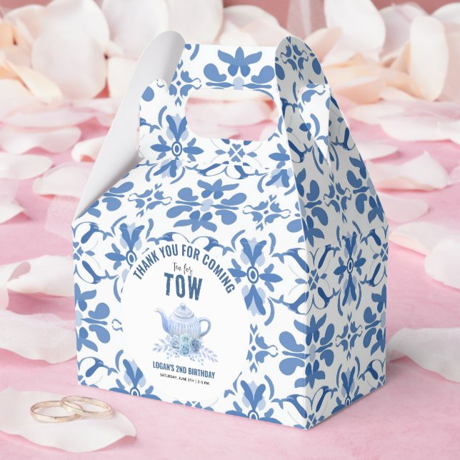 Tea for Two – Blommig 2-års födelsedagsfest Presentaskar (Bröllop)