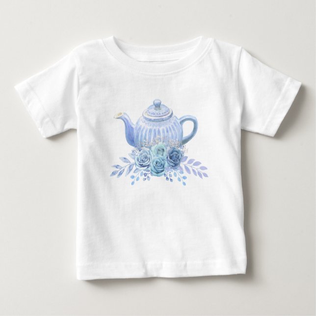Tea for Two - Blommigt 2nd Birthday Party T Shirt (Framsida)