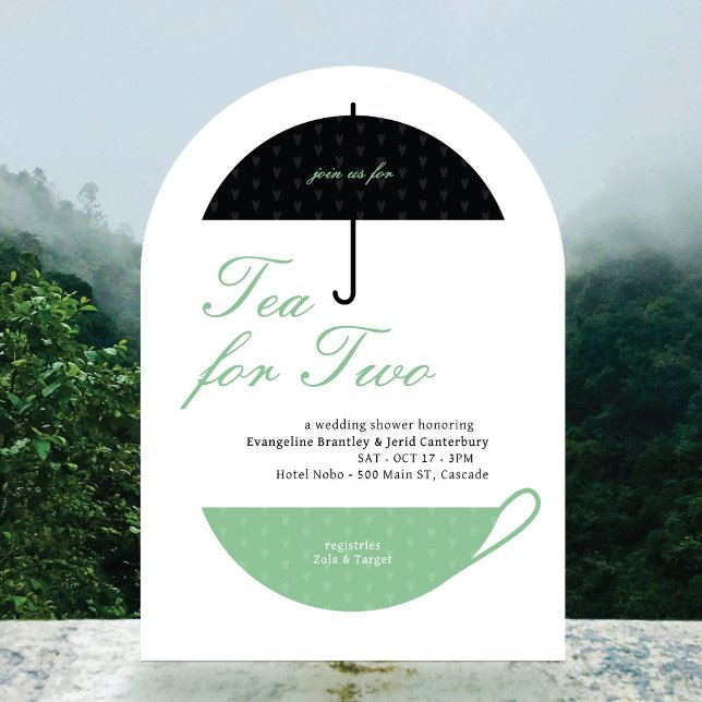 Tea for Two Classic Bröllop Tea Shower-inbjudan Inbjudningar (Skapare uppladdad)