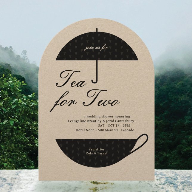 Tea for Two Classic Bröllop Tea Shower-inbjudan Inbjudningar (Skapare uppladdad)