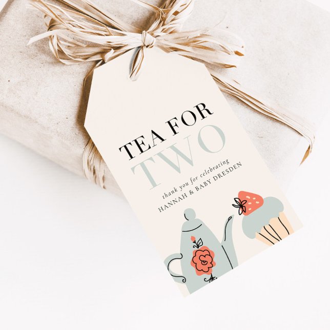 Tea for Two | Favoriter för Bebisjukaren Tea Party Presentetikett (Skapare uppladdad)