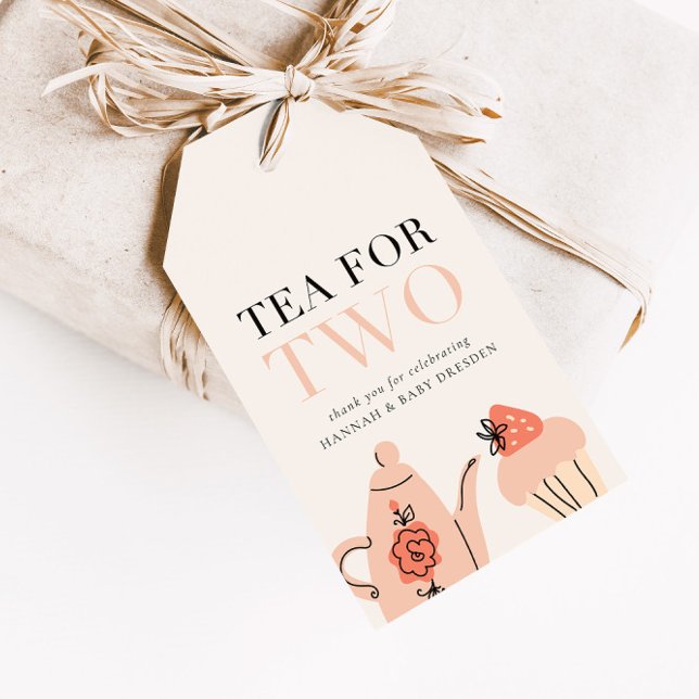 Tea for Two | Favoriter för Bebisjukaren Tea Party Presentetikett (Skapare uppladdad)
