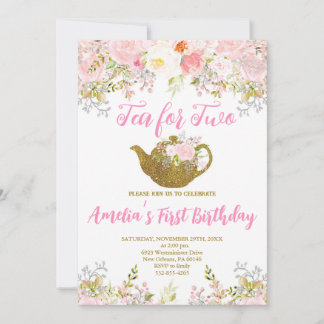 Tea for Two Investigation, Tea Party 2:a Birthday Inbjudningar
