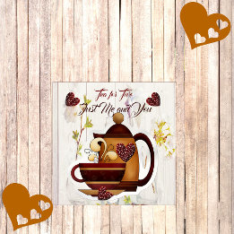 Tea for Two Make Wife Kärlek Quote Rustic Land Julkort